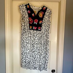 NWT leopard/embroider floral dress xl